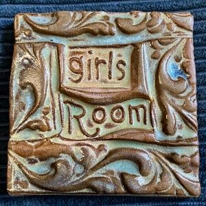 GIRLS ROOM TileSmile 3x3 Decorative Handmade Ceramic Green Blue Tile